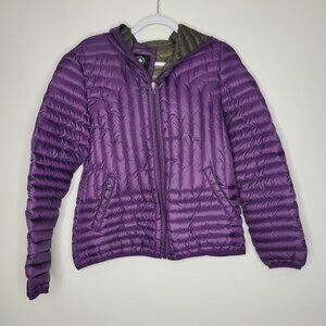 Halifax Traders purple down filled lightweight puffer packable jacket large
